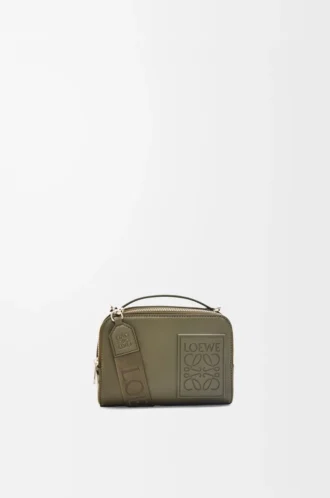Mini crossbody camera bag in satin calfskin Khaki Green