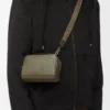 Mini crossbody camera bag in satin calfskin Khaki Green