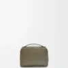 Mini crossbody camera bag in satin calfskin Khaki Green