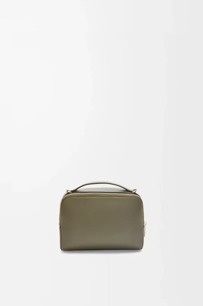 Mini crossbody camera bag in satin calfskin Khaki Green