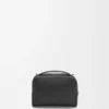 Mini crossbody camera bag in soft grained calfskin Black