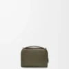 Mini crossbody camera bag in soft grained calfskin Khaki Green