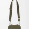 Mini crossbody camera bag in soft grained calfskin Khaki Green