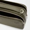 Mini crossbody camera bag in soft grained calfskin Khaki Green
