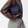 Mini Flamenco clutch in nappa calfskin Abyss Blue
