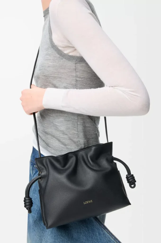 Mini Flamenco clutch in nappa calfskin Black