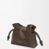 Mini Flamenco clutch in nappa calfskin Chocolate