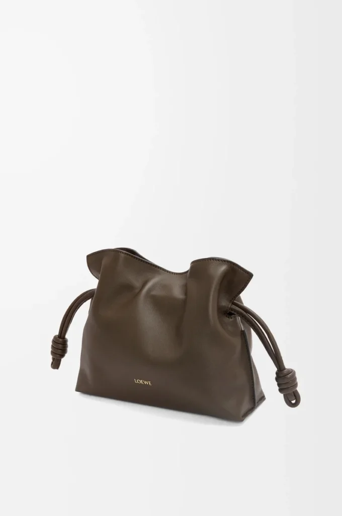 Mini Flamenco clutch in nappa calfskin Chocolate