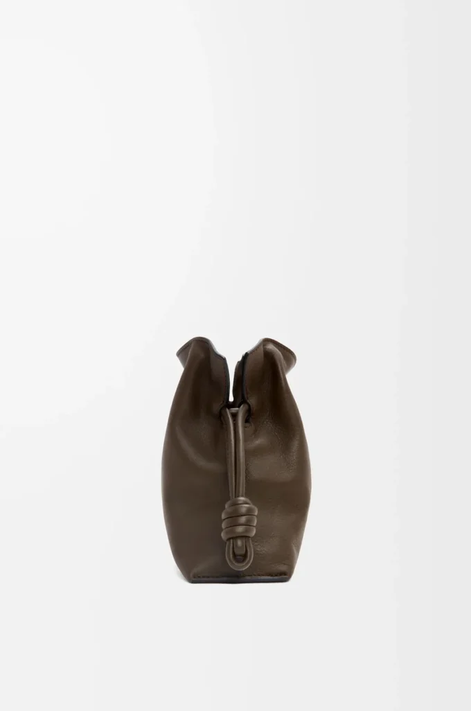 Mini Flamenco clutch in nappa calfskin Chocolate