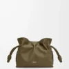 Mini Flamenco clutch in nappa calfskin Dark Khaki