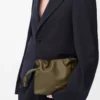 Mini Flamenco clutch in nappa calfskin Dark Khaki
