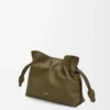 Mini Flamenco clutch in nappa calfskin Dark Khaki