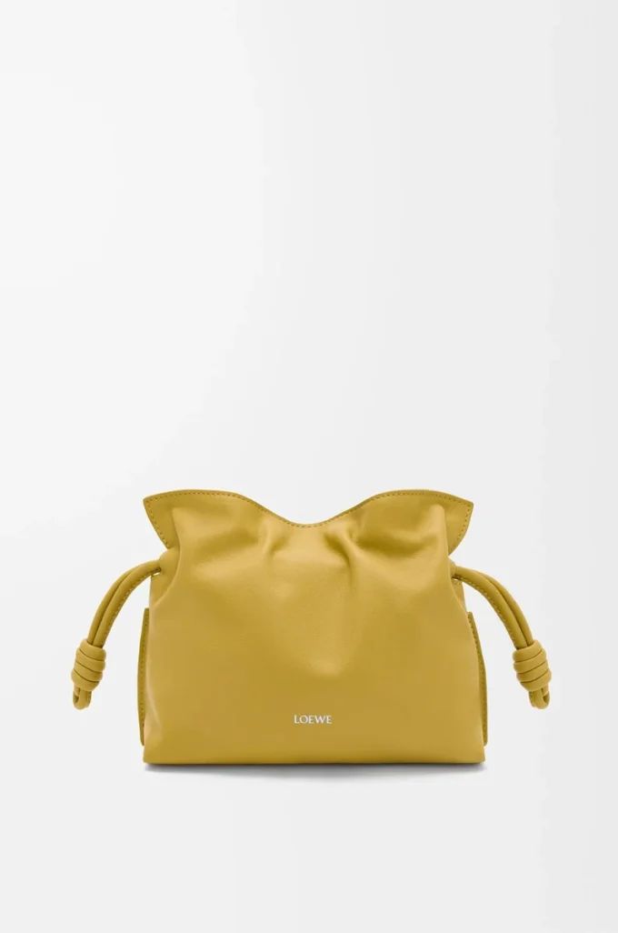 Mini Flamenco clutch in nappa calfskin Ginger
