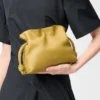 Mini Flamenco clutch in nappa calfskin Ginger