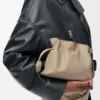 Mini Flamenco clutch in nappa calfskin Sand
