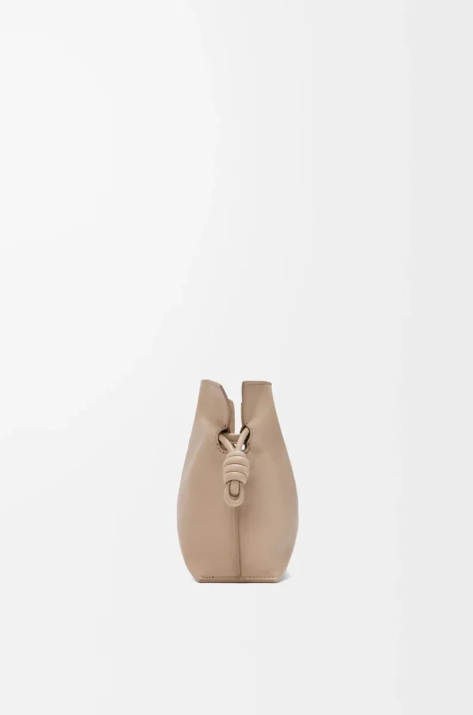 Mini Flamenco clutch in nappa calfskin Sand