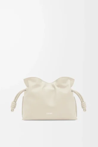 Mini Flamenco clutch in nappa calfskin Sea Salt