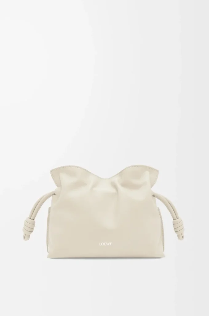 Mini Flamenco clutch in nappa calfskin Sea Salt