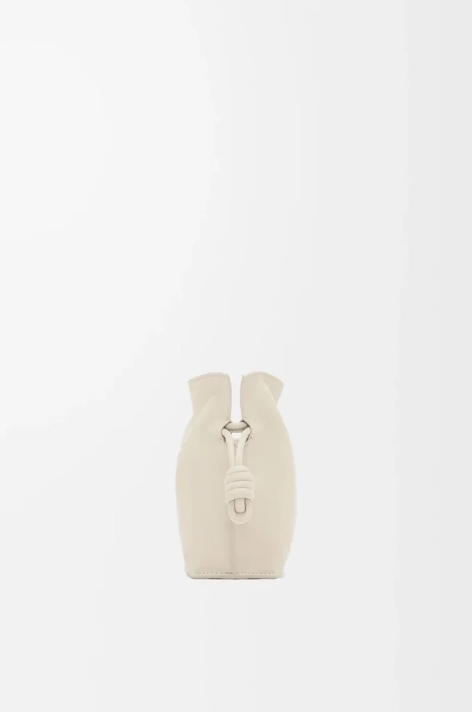 Mini Flamenco clutch in nappa calfskin Sea Salt