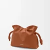 Mini Flamenco clutch in nappa calfskin Squirrel