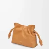 Mini Flamenco clutch in nappa calfskin Warm Desert