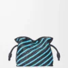 Mini Flamenco clutch in nappa lambskin Dark Ink/Sky Blue