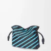 Mini Flamenco clutch in nappa lambskin Dark Ink/Sky Blue