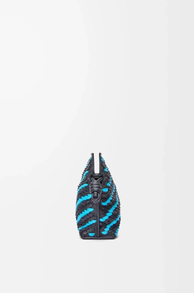 Mini Flamenco clutch in nappa lambskin Dark Ink/Sky Blue