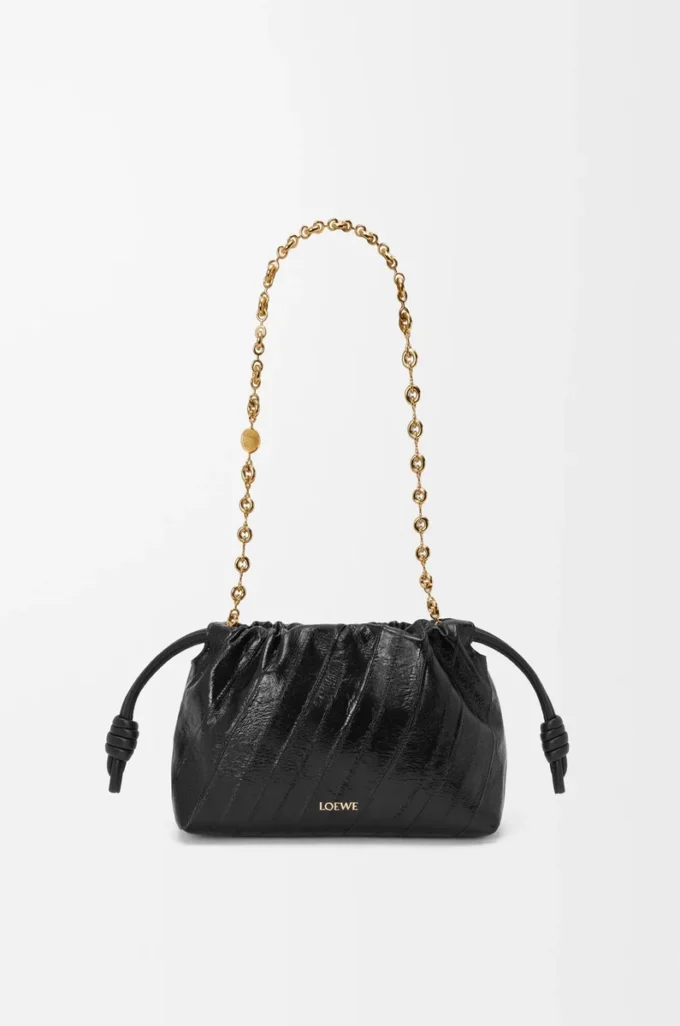 Mini Flamenco purse in eel Black