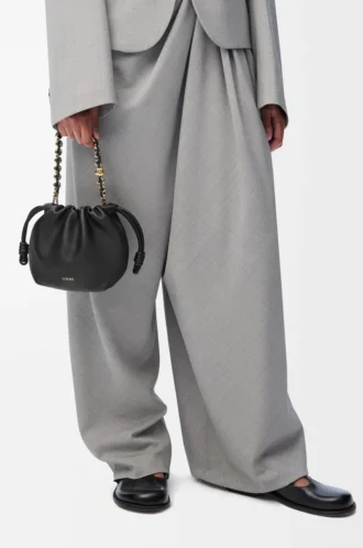 Mini Flamenco purse in mellow nappa lambskin Black