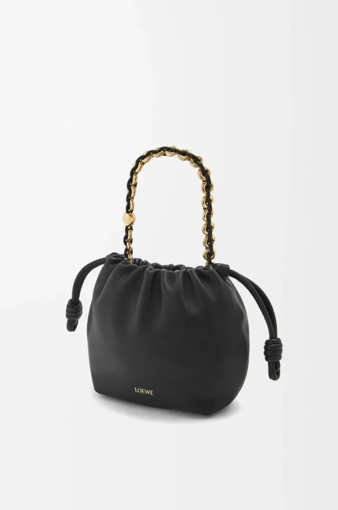 Mini Flamenco purse in mellow nappa lambskin Black