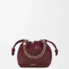 Mini Flamenco purse in mellow nappa lambskin Dark Burgundy