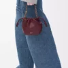 Mini Flamenco purse in mellow nappa lambskin Dark Burgundy