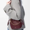 Mini Flamenco purse in mellow nappa lambskin Dark Burgundy