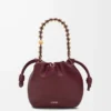 Mini Flamenco purse in mellow nappa lambskin Dark Burgundy