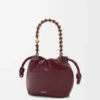 Mini Flamenco purse in mellow nappa lambskin Dark Burgundy