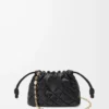 Mini Flamenco purse in pinched nappa calfskin Black