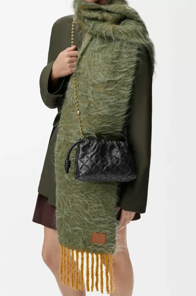 Mini Flamenco purse in pinched nappa calfskin Black