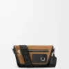 Mini Flex messenger in canvas and suede Black/Dark Gold