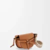 Mini Gate Dual bag in soft calfskin and jacquard Tan