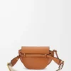 Mini Gate Dual bag in soft calfskin and jacquard Tan