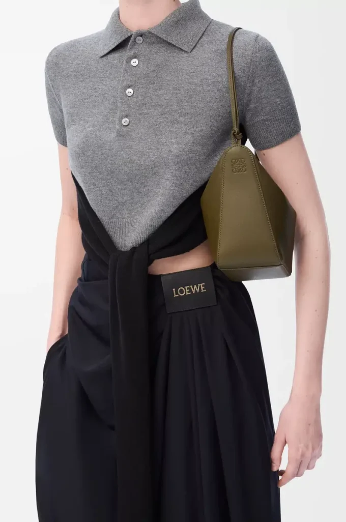 Mini Hammock hobo in classic calfskin Dark Khaki