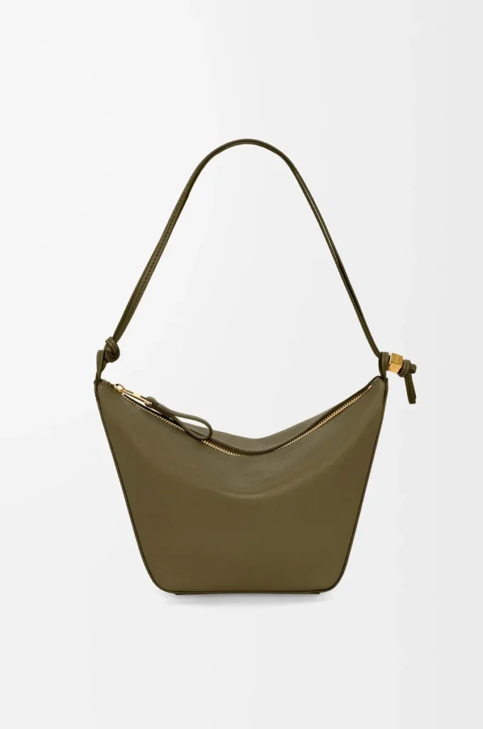 Mini Hammock hobo in classic calfskin Dark Khaki