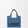 Mini LOEWE Font tote in raffia Light Blue Mini LOEWE Font tote in raffia Light Blue