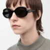 Mini Oval Slim sunglasses Black