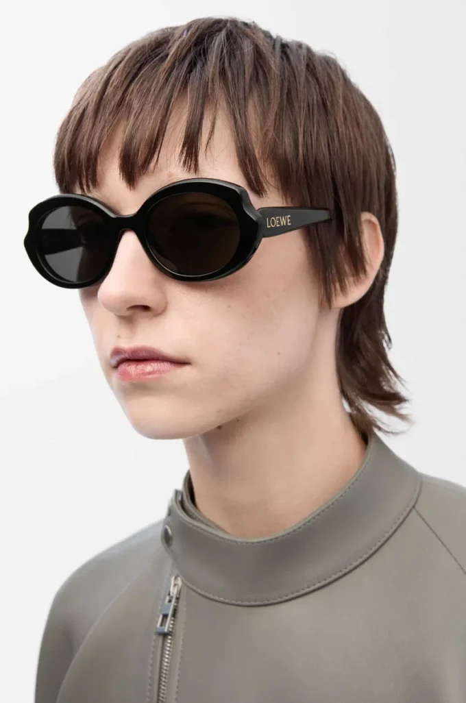 Mini Oval Slim sunglasses Black
