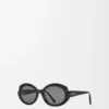 Mini Oval Slim sunglasses Black