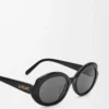 Mini Oval Slim sunglasses Black