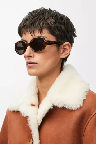 Mini Oval Slim sunglasses Havana