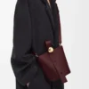 Mini Pebble bucket in smooth calfskin Dark Burgundy